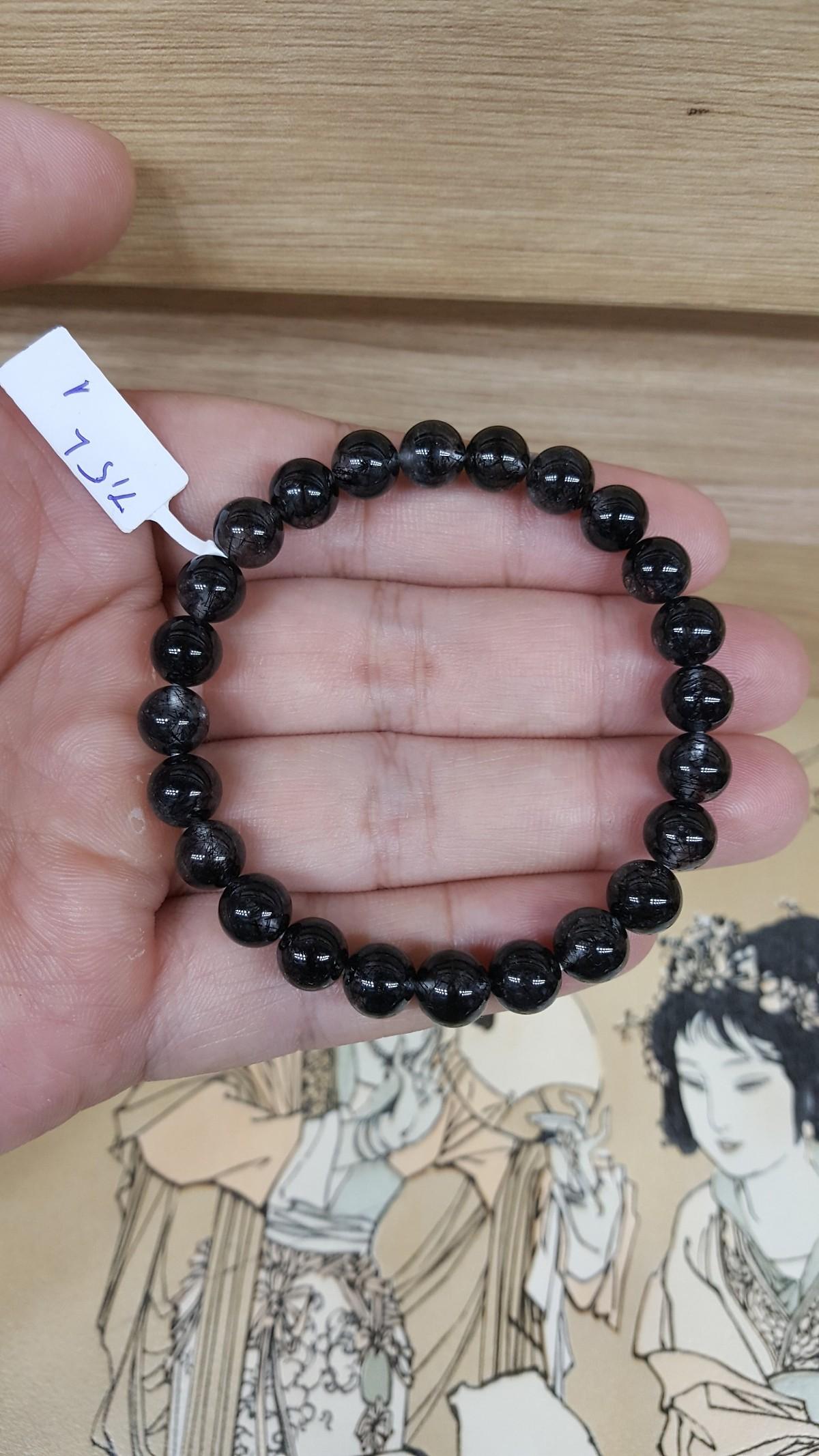 [FreeshipMAX] Vòng Tay Đá Thạch Anh Tóc Đen - BATDV001 - 7.5mm