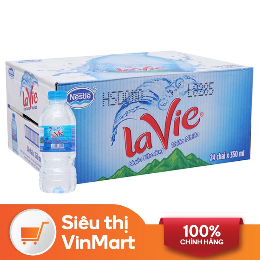 Siêu thị VinMart - Thùng 24 chai nước khoáng thiên nhiên Lavie 350ml