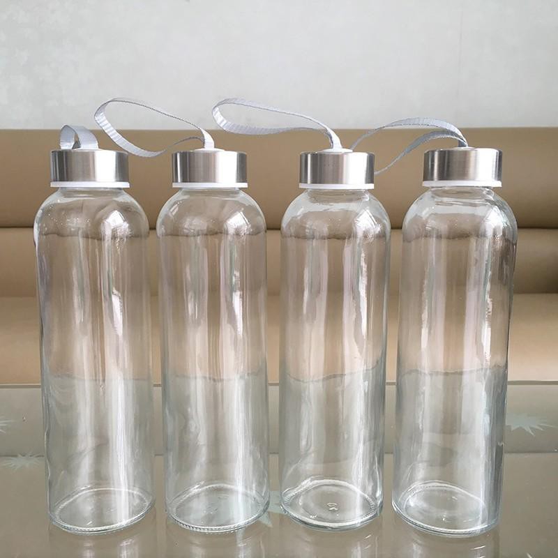 Bình Nước Thủy Tinh 500ml Nắp Dây Xách