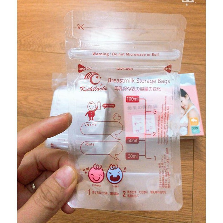 TÚI TRỮ SỮA KICHILACHI 100ML NHẬT(HỘP 30 TÚI)