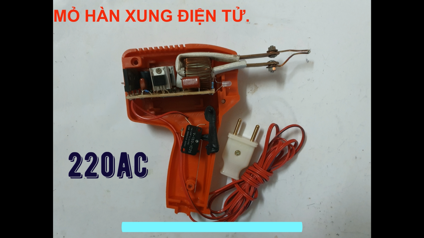 Mỏ hàn xung  220v  dùng linh kiện điện tử-DIY (Sản phẩm tự làm bằng tay)