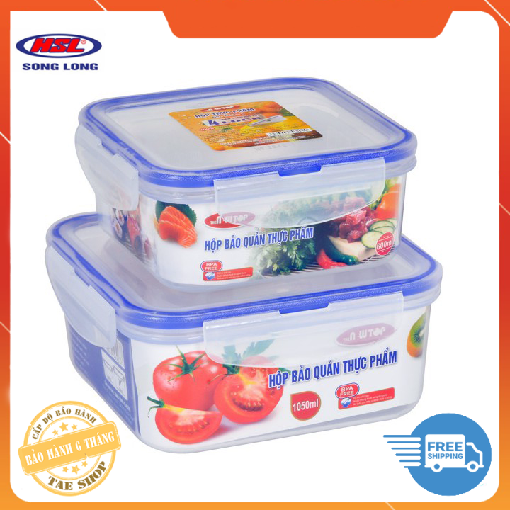 Bộ hộp thực phẩm 4 khóa song long 2242
