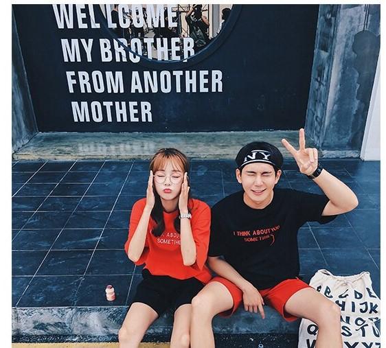 Áo thun, áo thun nữ, áo thun nam, áo thun cặp đôi, couple, áo thun cặp đôi in chữ TIHE thời trang, vải cotton dày mịn, thoáng mát