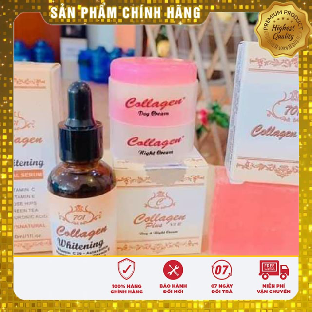 ( Chính Hãng ) BỘ 3 MÓN COLLAGE  Kem ngày + Kem đêm + Soap