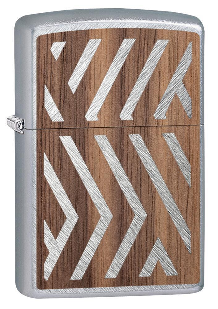 Zippo 29902 - Zippo Woodchuck Paths Heringbone Sweep Walnut Emblem