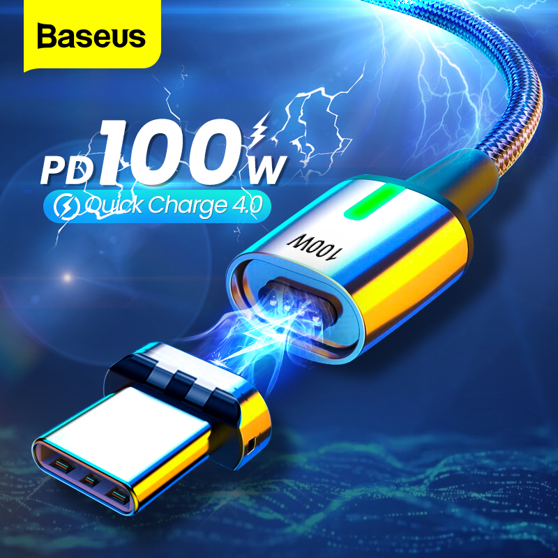 Baseus 100W Magnetic USB to Type C Cable 5A Fast Charing Magnet Cable Data Charge PD Fast Charger USB Cord For Laptop Samsung Xiaomi Phone ttshop247
