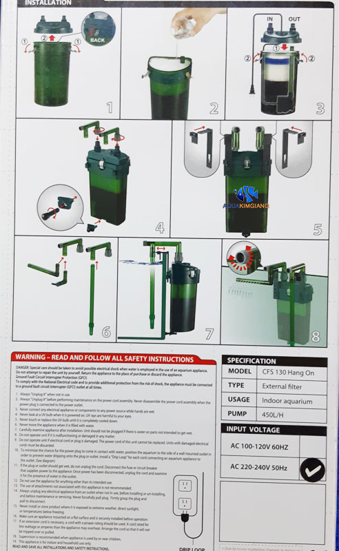 Lọc bể cá treo Odyssea CFS 130