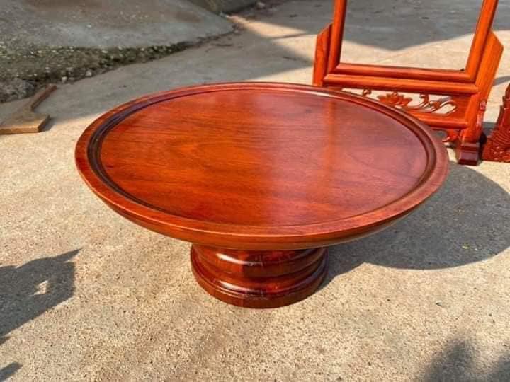 Mâm bồng gỗ hương đá (đường kính 30cm, cao 12cm)
