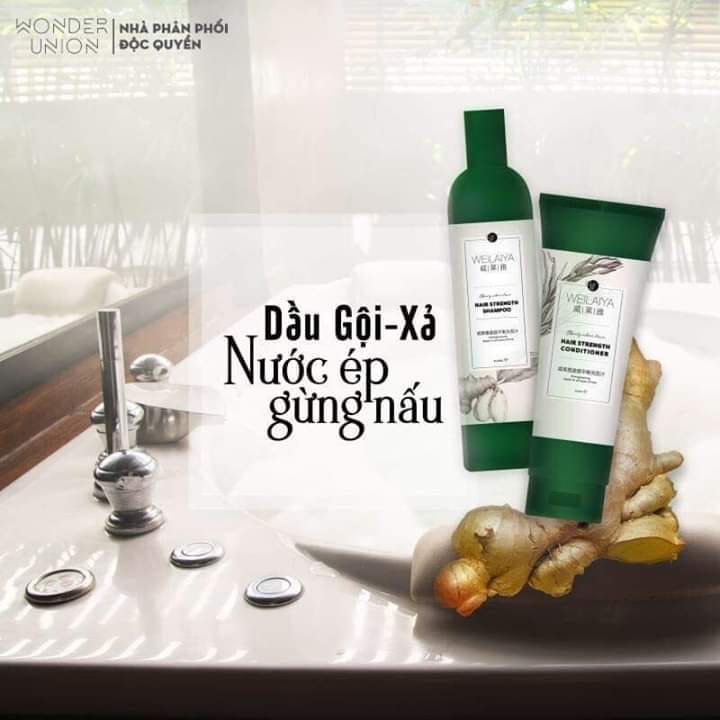[Auth] - CẶP DẦU GỘI + XẢ GỪNG WEILAIYA full size 400 + 250 ml