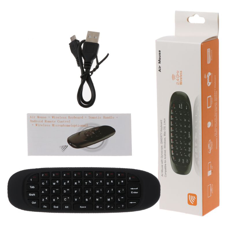 Chuột bay kiêm bàn phím mini Air Mouse Keyboard C120 dùng pin sạc - Remote điều khiển từ xa cho TV/Android Box/PC
