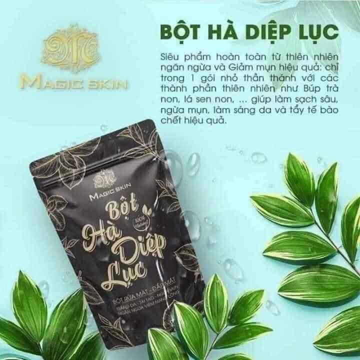 Bột Hà Diệp Lục Sạch Mụn Trắng Da