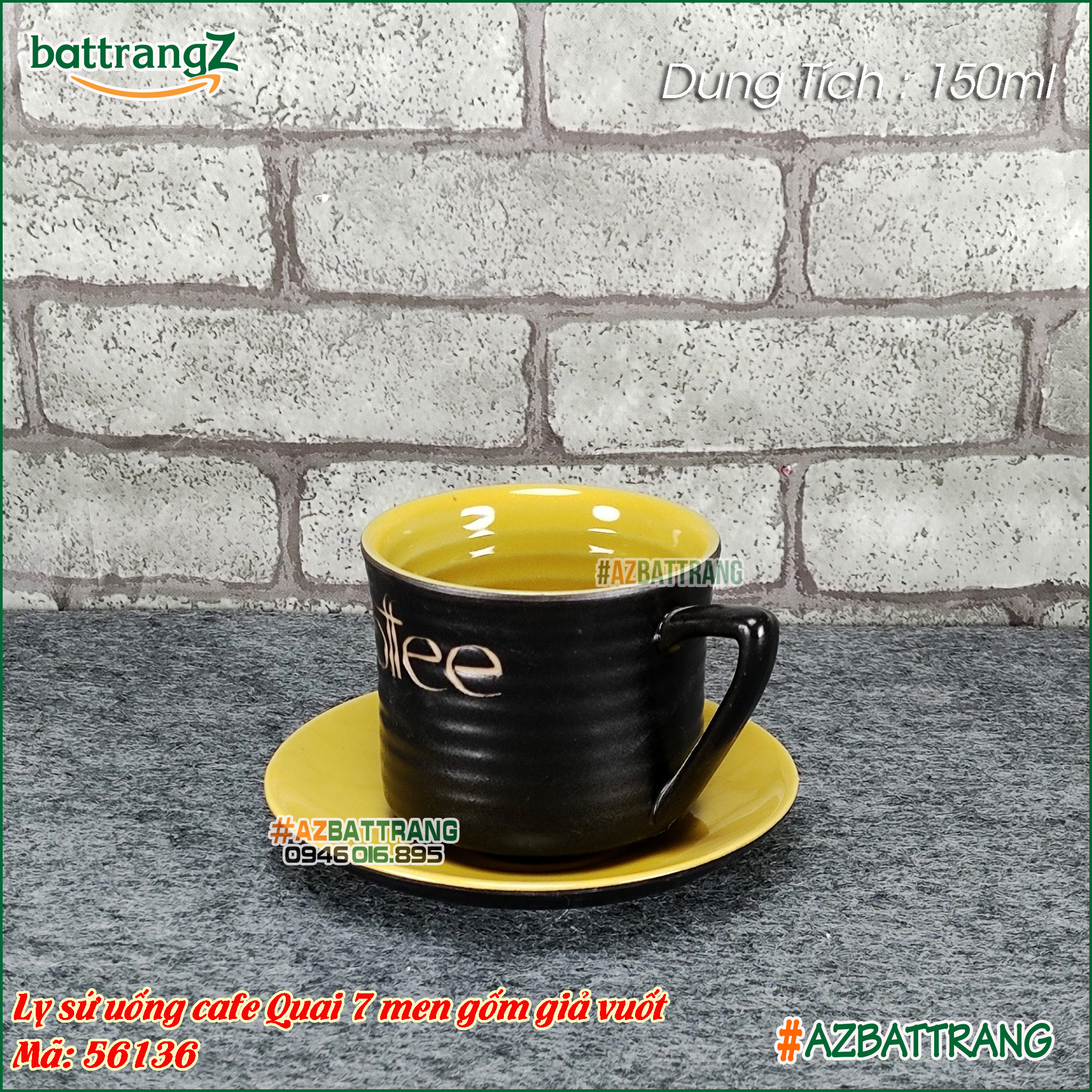 [CÓ SẴN] Ly cafe sứ Bát Tràng Quai số 7 men gốm nhiều màu
