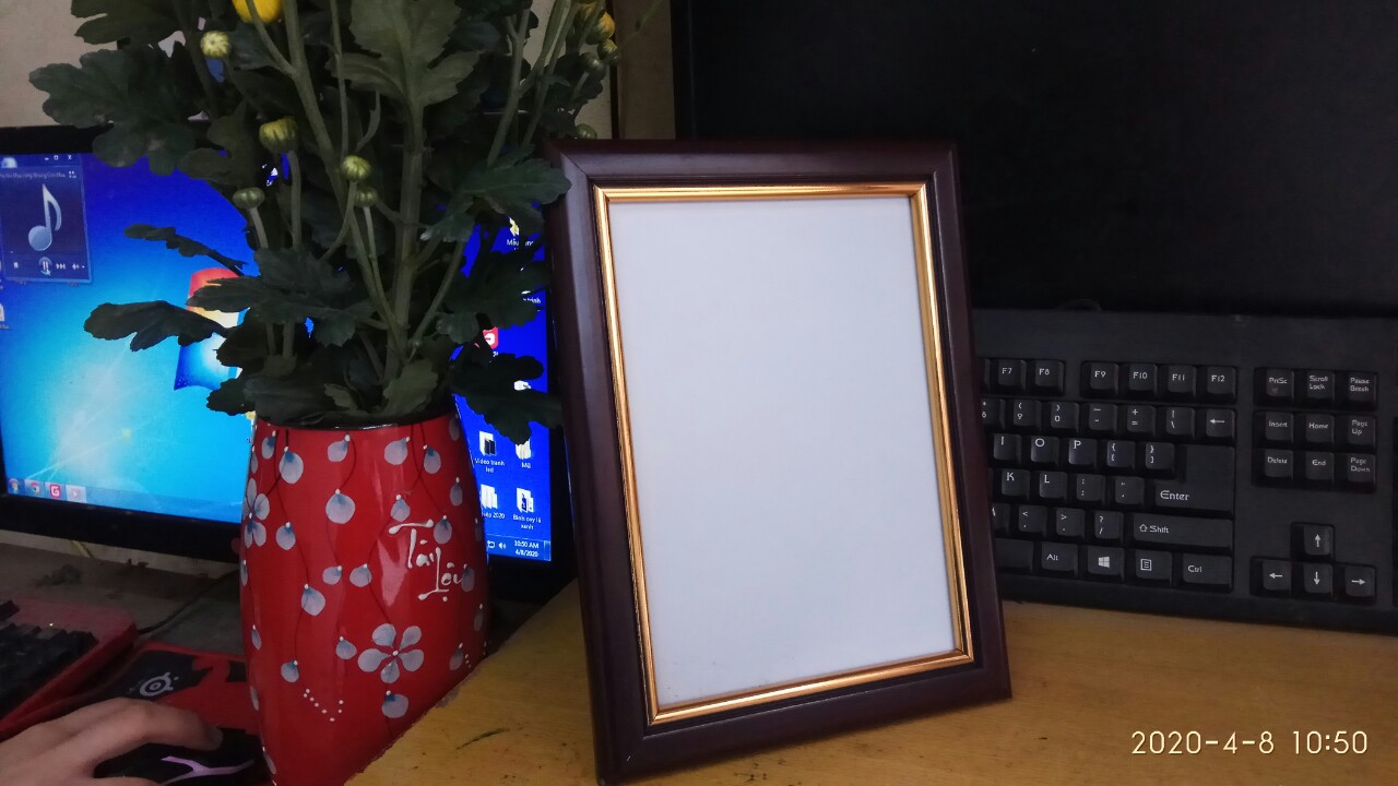 Khung bằng khen A4 nâu viền vàng