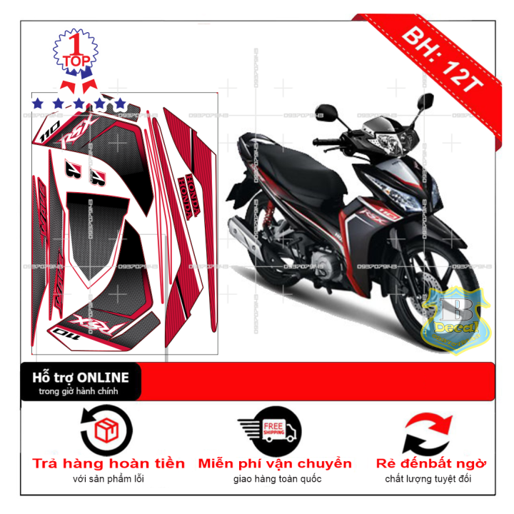 Tem rời wave rsx 2012 đỏ đen