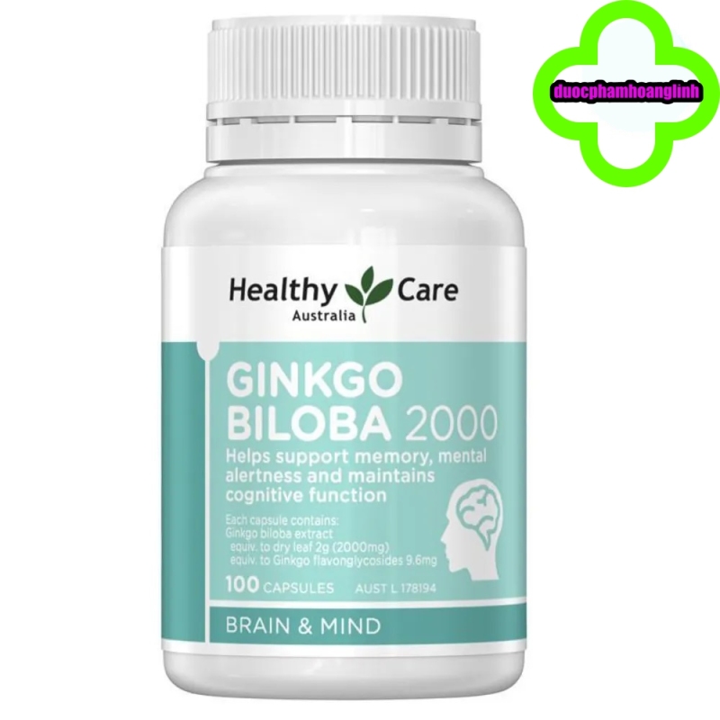 Viên Uống Ginko Biloba 2000mg Healthy Care 100 viên cao cấp
