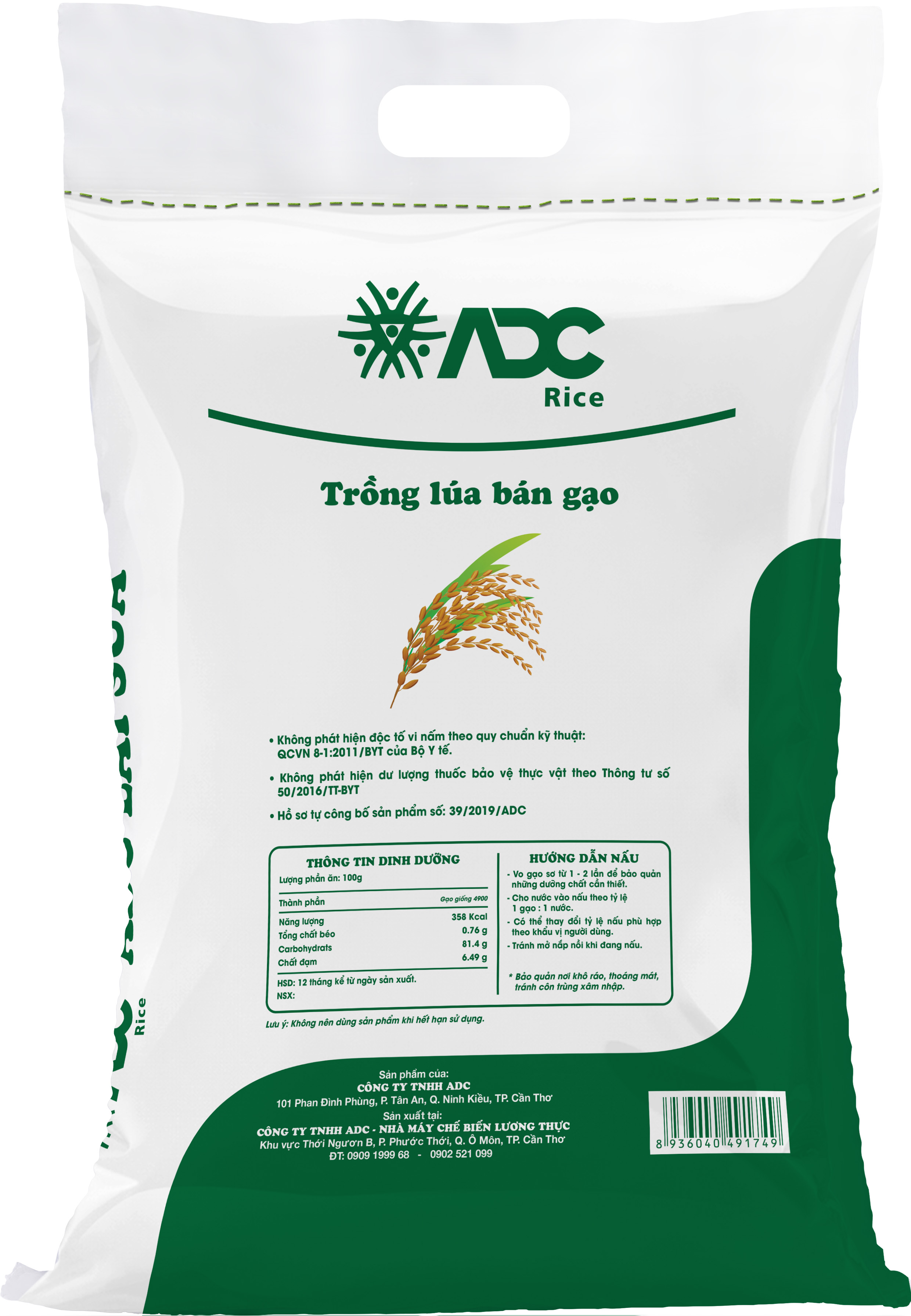 [HCM]Gạo ADC Lài sữa 5kg Thơm dẻo mềm cơm