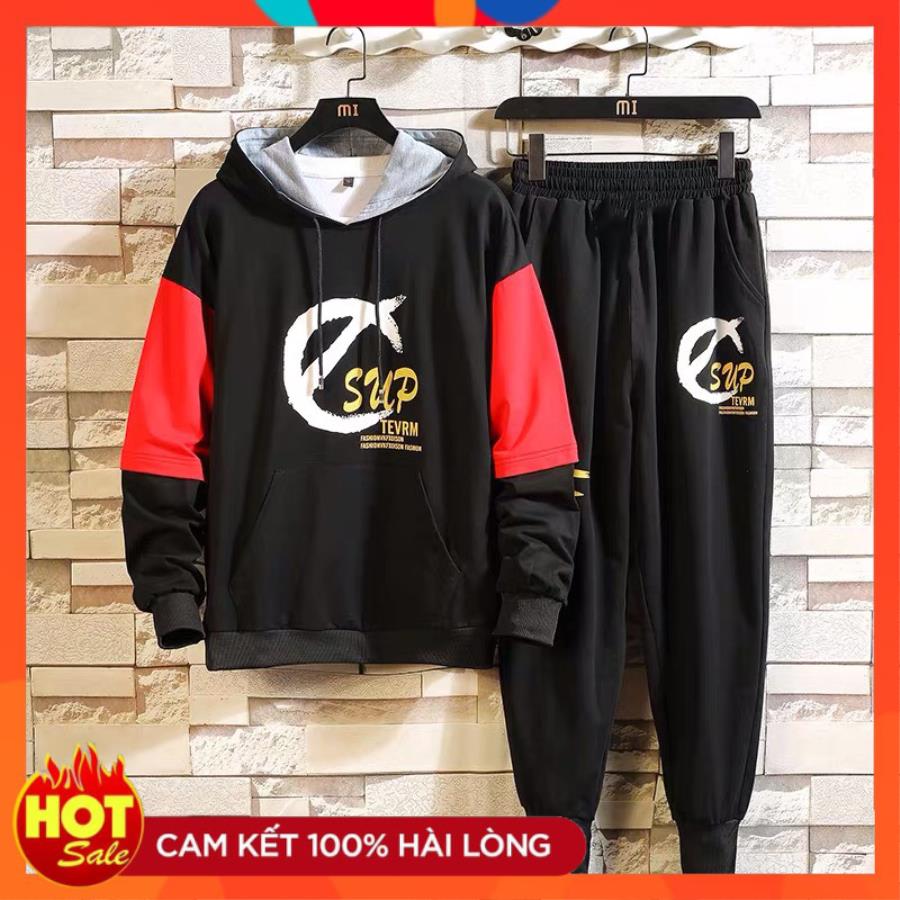 [ Hoàn Tiền 15% ] Bộ Quần Áo Hoodie Nam Chui Đầu Có Mũ In Họa Tiết C SUP TEVRM Phong Cách Thể Thao Trẻ Trung Năng Động Cá Tính C-Chat QA NAM CC058