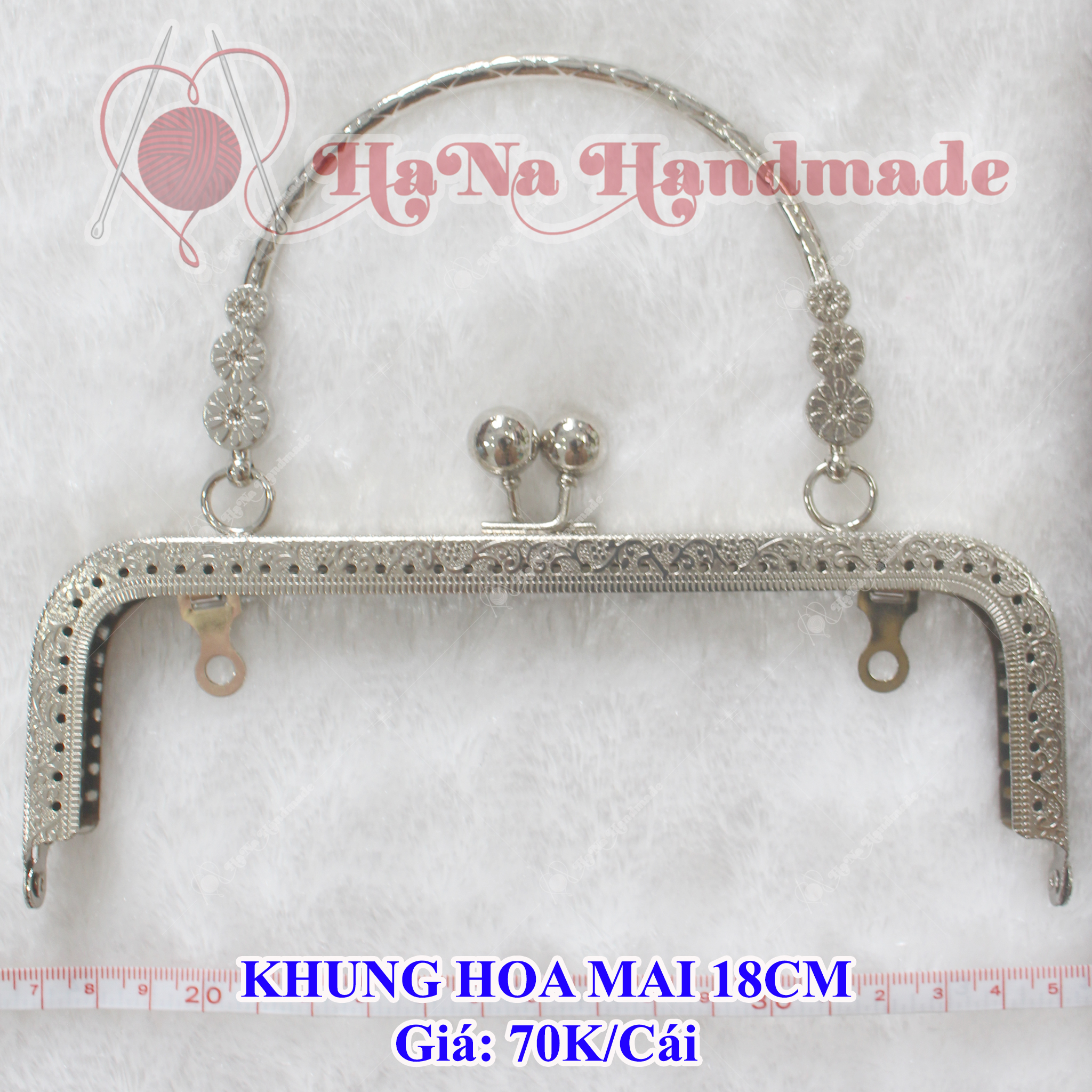 Khung túi xách hoa mai 18cm