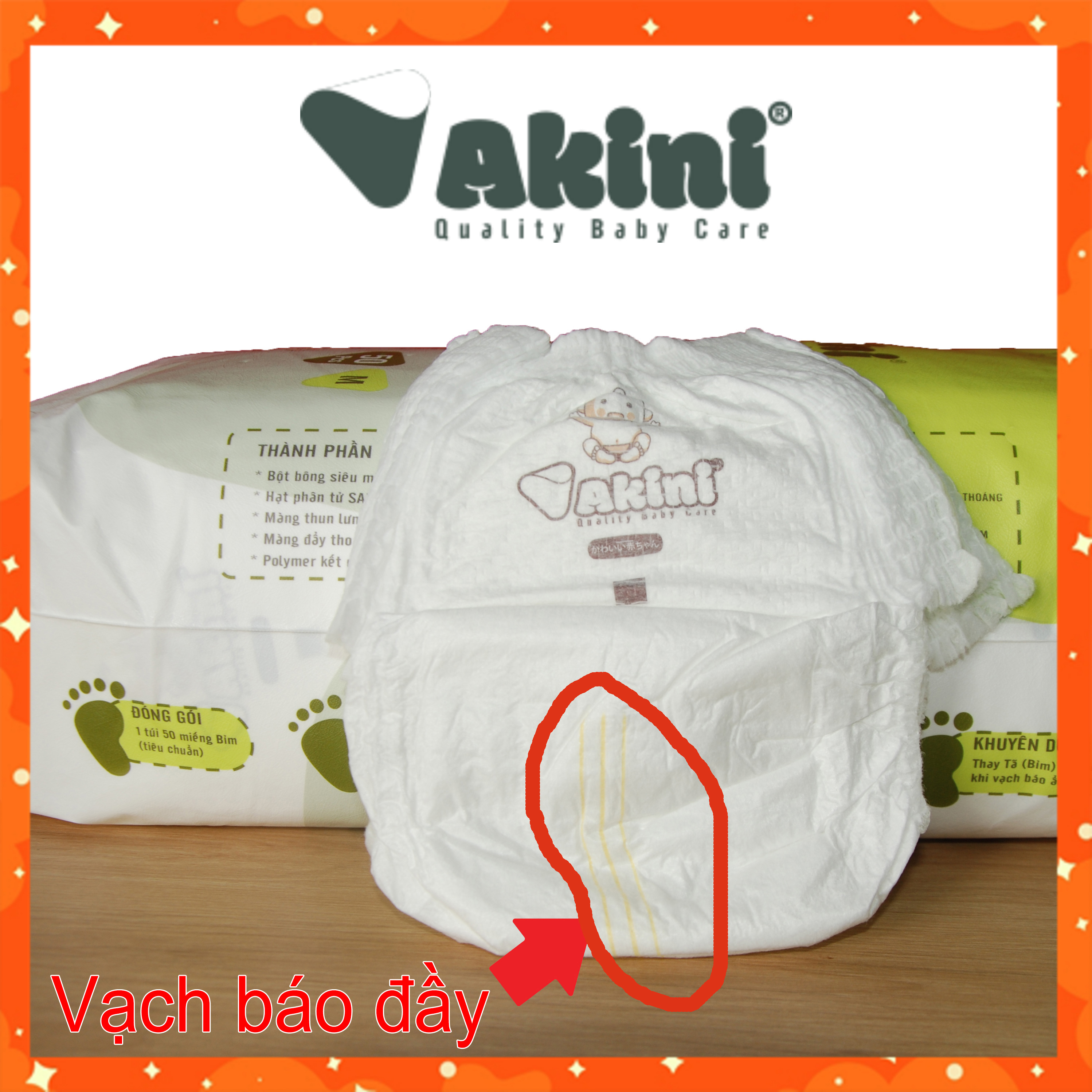 [Giảm 30K vận chuyển + quà] Combo 100 miếng bỉm quần Akini cho bé đủ size - mỏng mềm (tặng 2 miếng + vòng dâu tằm cho bé)