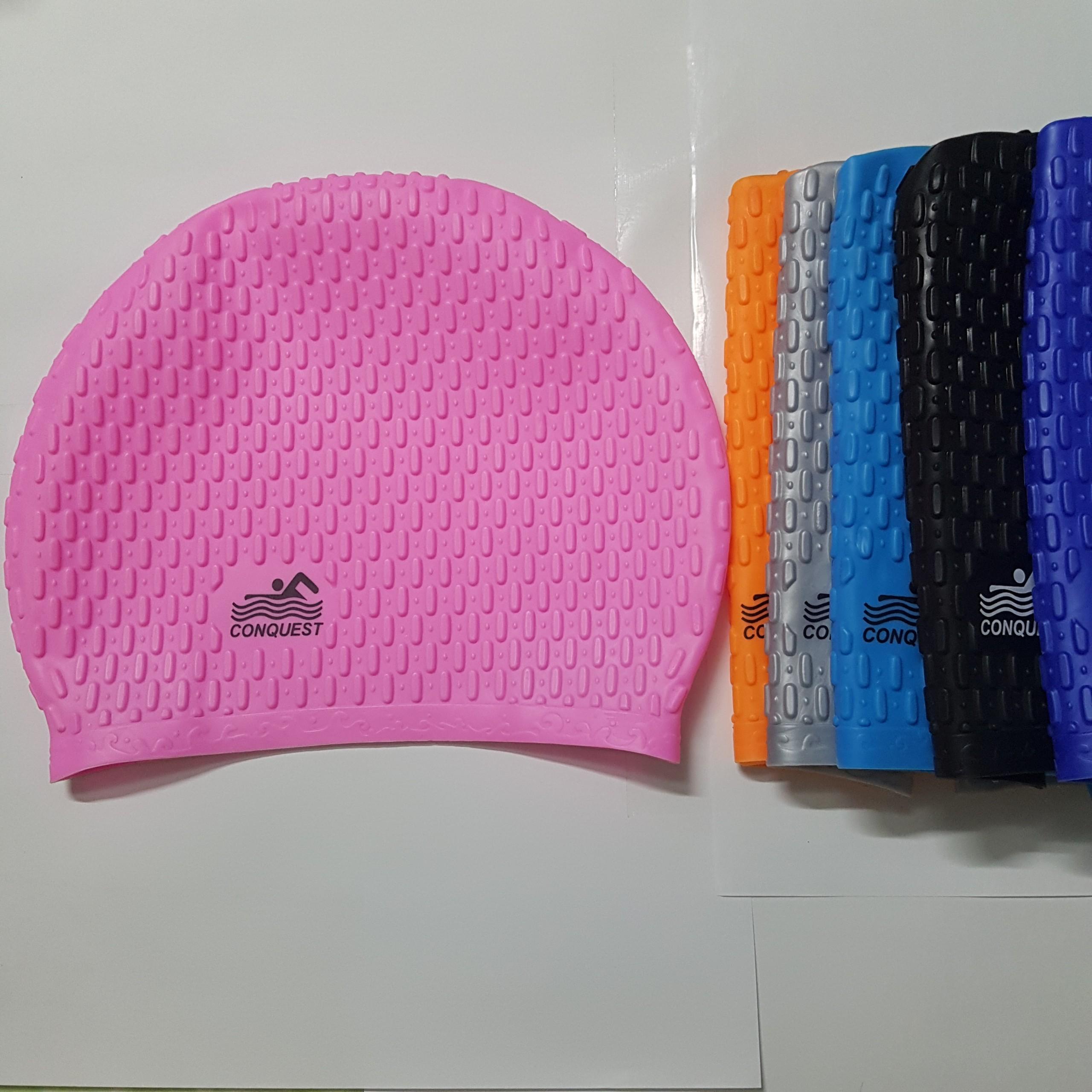 Nón bơi silicon, mũ bơi chống nước cao cấp Conquest - Nhiều màu