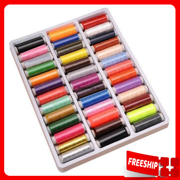 Cuộn chỉ nhiều màu - Combo 39 cuộn chỉ tiện lợi, nhiều màu sắc rực rỡ - Chỉ khâu vá - Combo cuộn chỉ nhiều màu dùng cho khâu vá tiện dụng