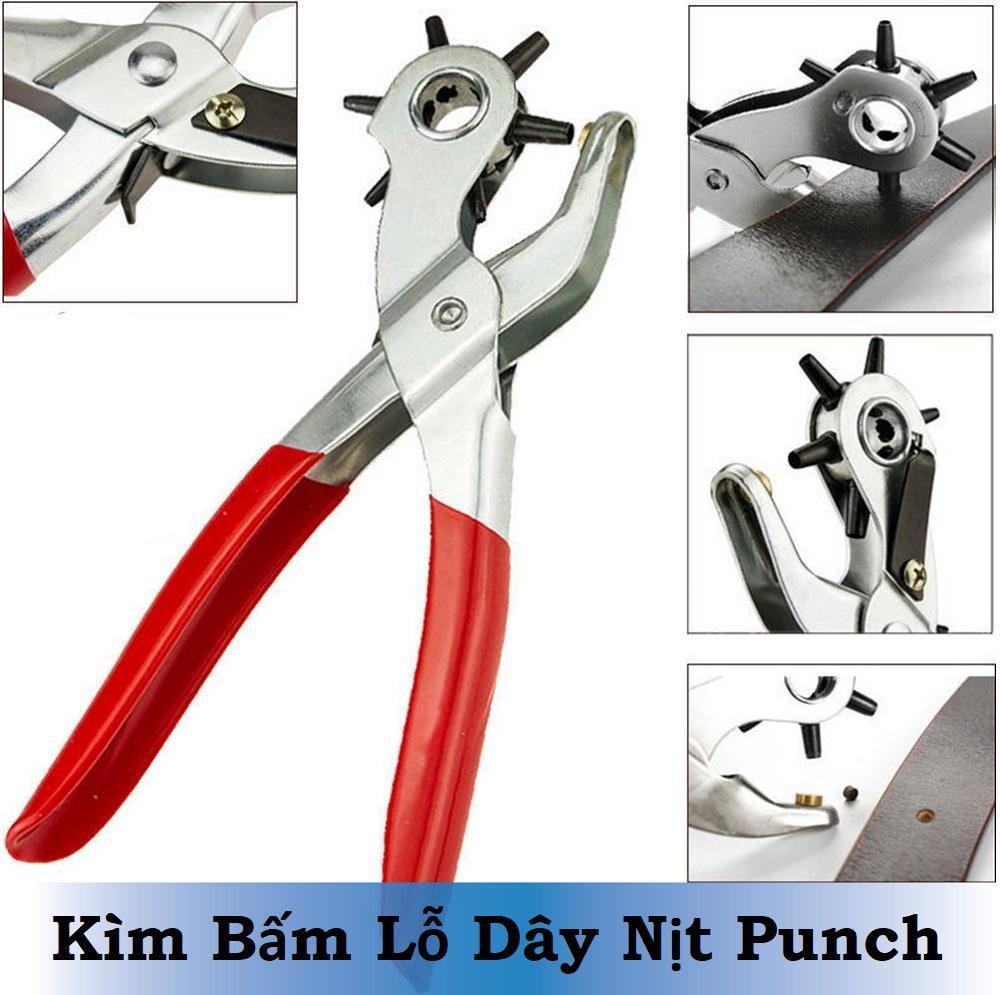 Đồ bấm lỗ thắt lưng, dụng cụ bấm lỗ thắt lưng, kìm bám lỗ dây nịt punch siêu tiện lợi,chuyên dụng với 6 kích cỡ lỗ, giúp bạn đục lỗ nhanh và đẹp hơn