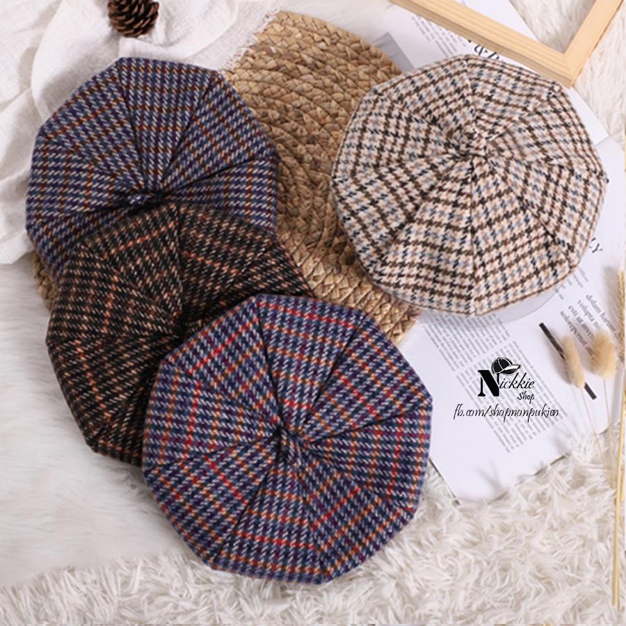 Mũ nồi họa tiết caro cho bé