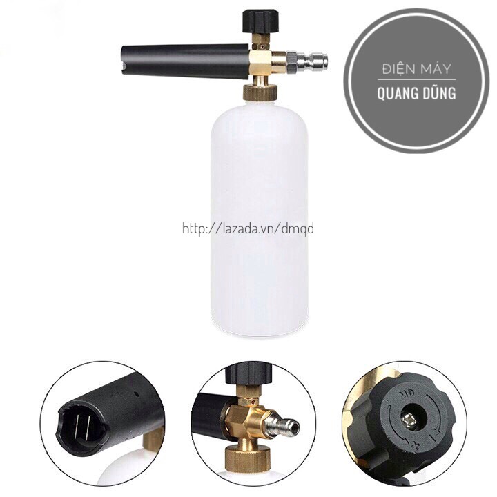 Bình phun tạo bọt tuyết 1000ml , bình xịt tạo bọt tuyết dùng cho máy rửa xe, bình bọt tuyết rửa xe tiện lợi