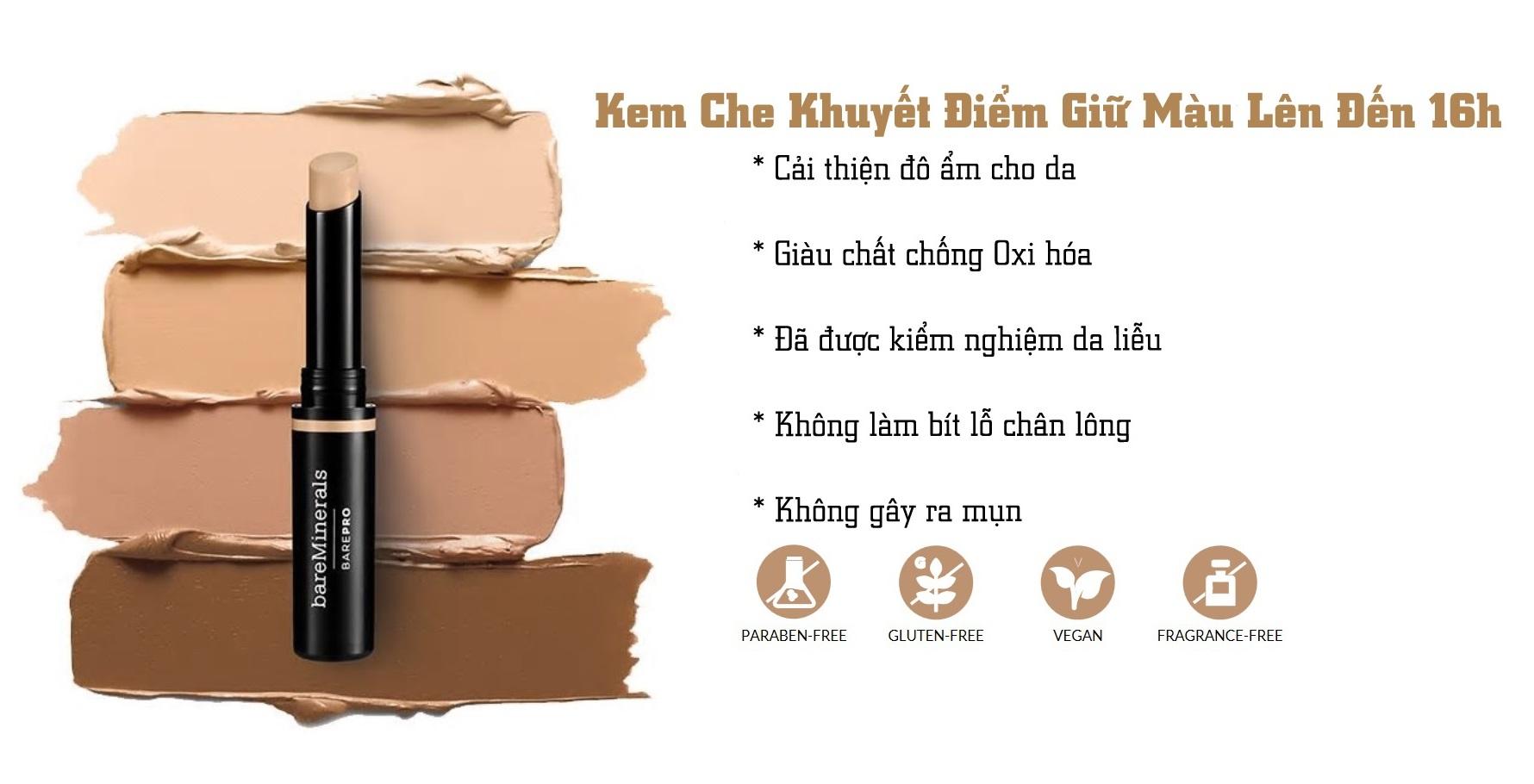 Kem Che Khuyết Điểm BareMinerals BarePro 16-Hour Full Coverage