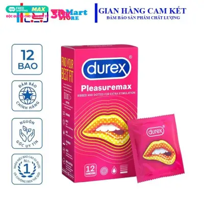 [HCM]Bao cao su Durex Pleasuremax 12 bao / hộp