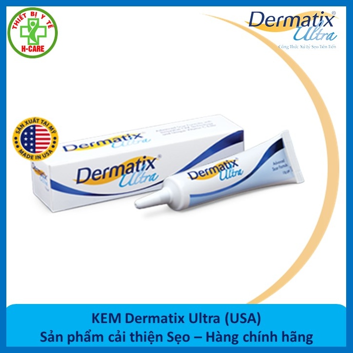 Kem Dermatix Ultra hỗ trợ làm phẳng mềm và mờ sẹo lồi sẹo thâm sẹo phì đại Bảo vệ da khỏi tia UVA và UVB Hộp 15 gram