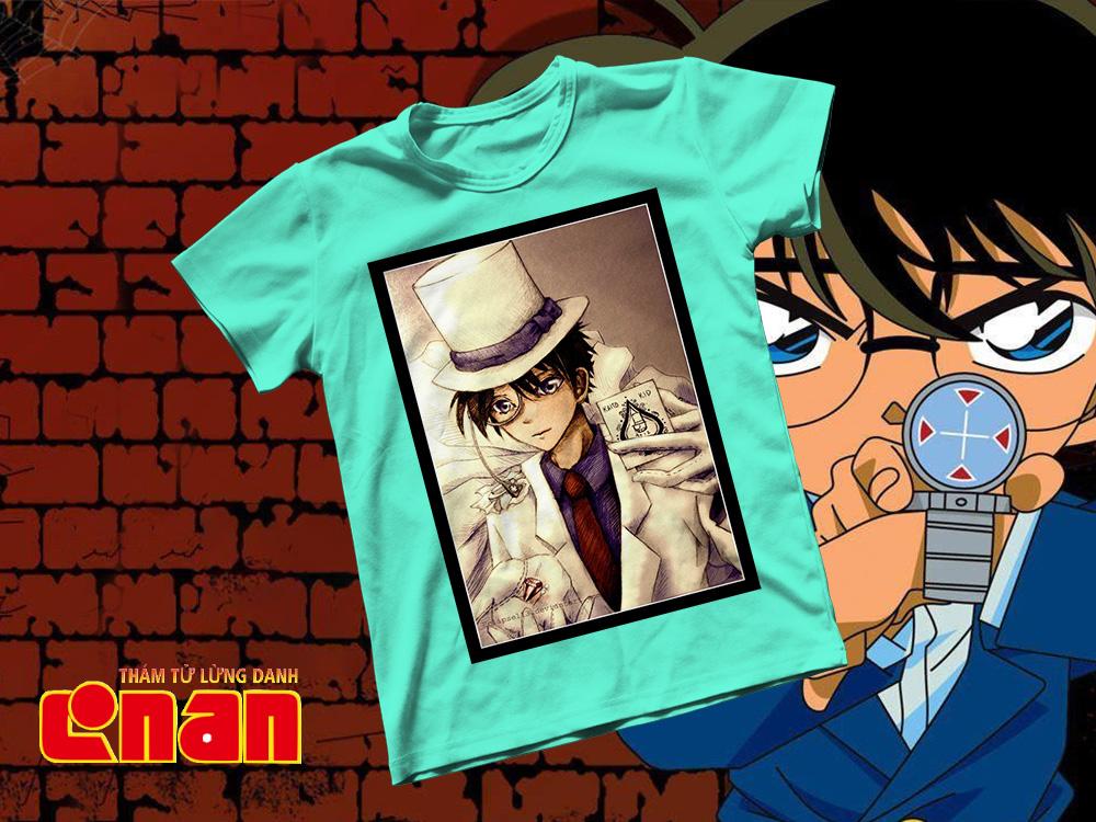 Áo thun Cotton Unisex - Anime - Conan - kaito kid