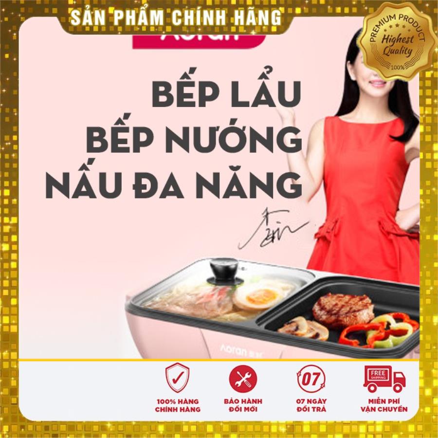 Bếp lẩu điện mini 2 ngăn chống dính