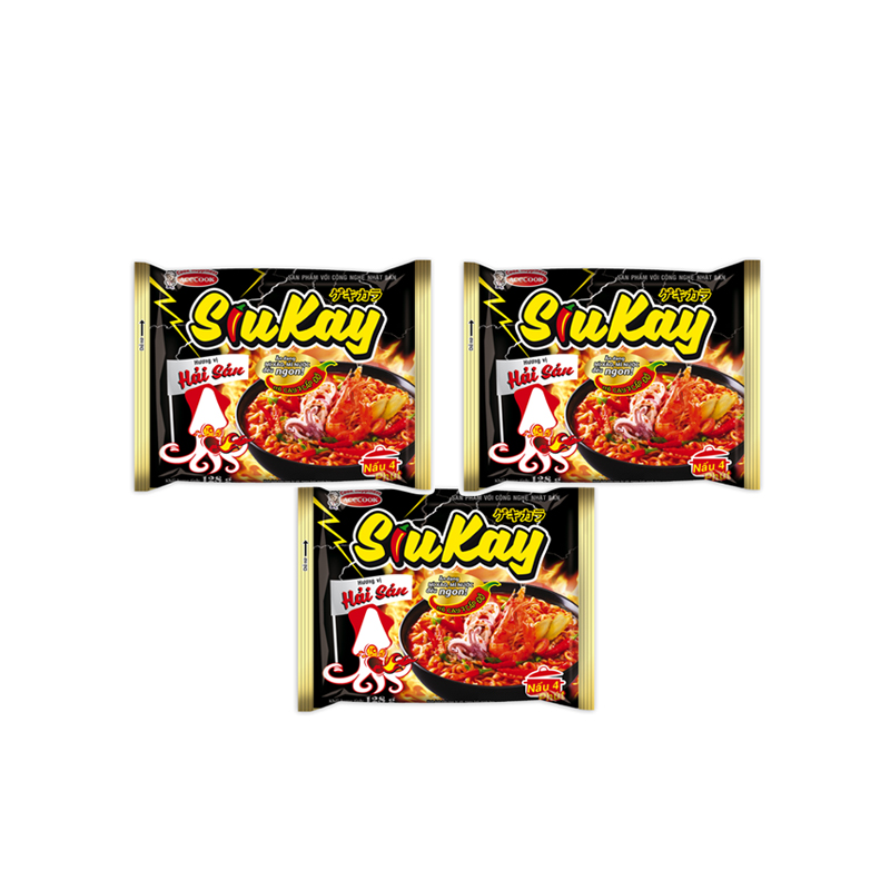 Combo 3 gói mì hải sản SiuKay gói 128g