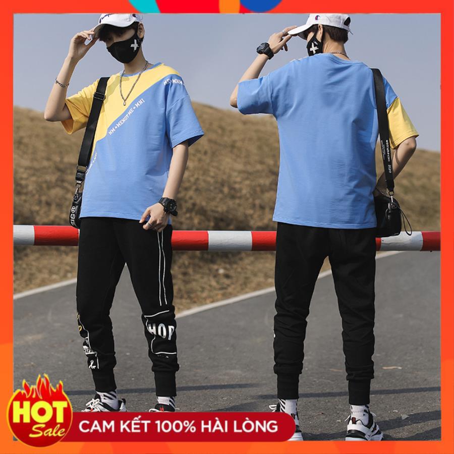 [ Hoàn Tiền 15% ] Bộ Quần Áo Nam Ngắn Tay Quần Dài Dáng Hiphop Phong Cách Đường Phố Sành Điệu C-Chat QA NAM CC106