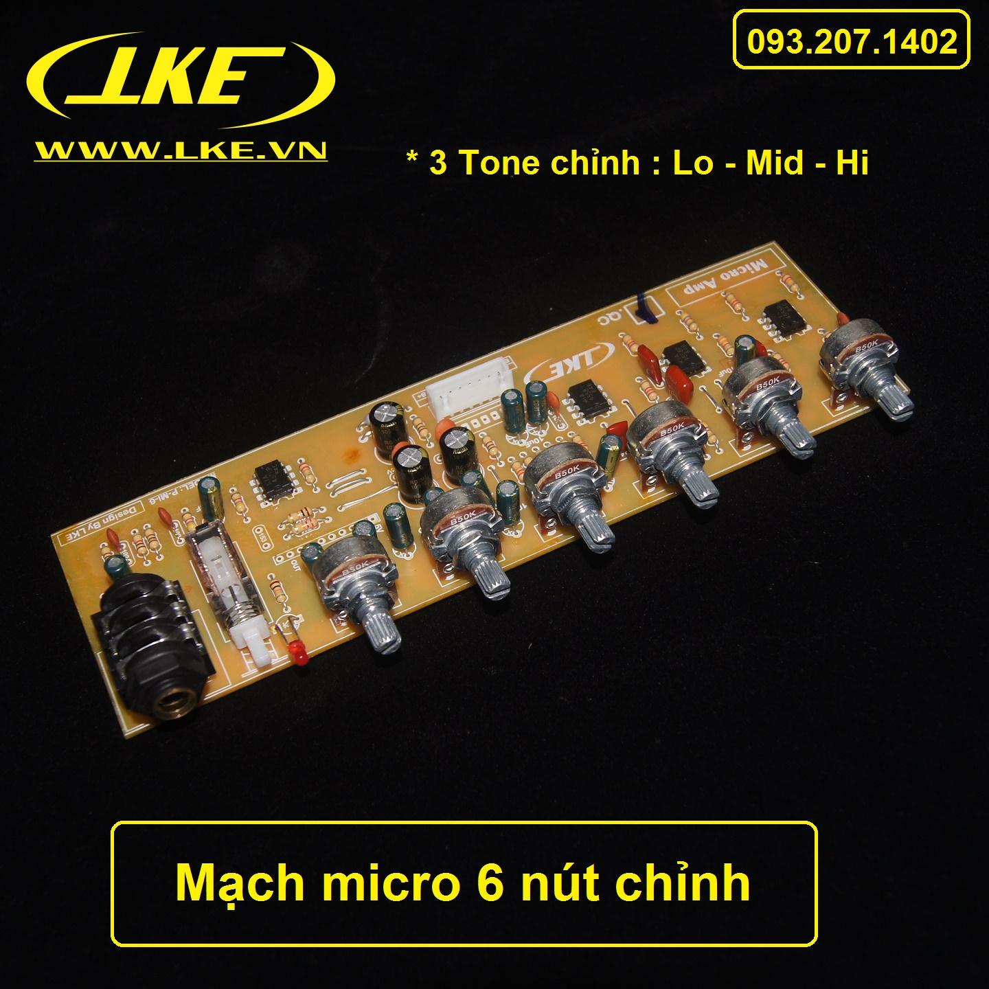 [HCM]Mạch micro 6 nút chỉnh LKE