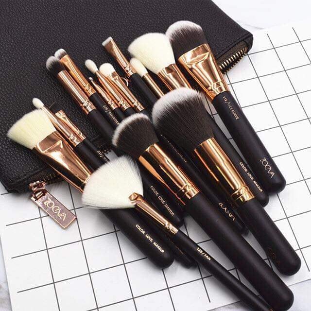 Bộ Cọ Zoeva 15 Cây Tặng Kèm Bao Da