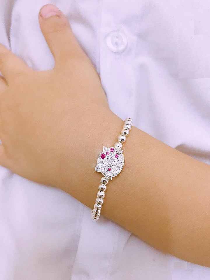 Lắc tay bạc Hello Kitty cho bé