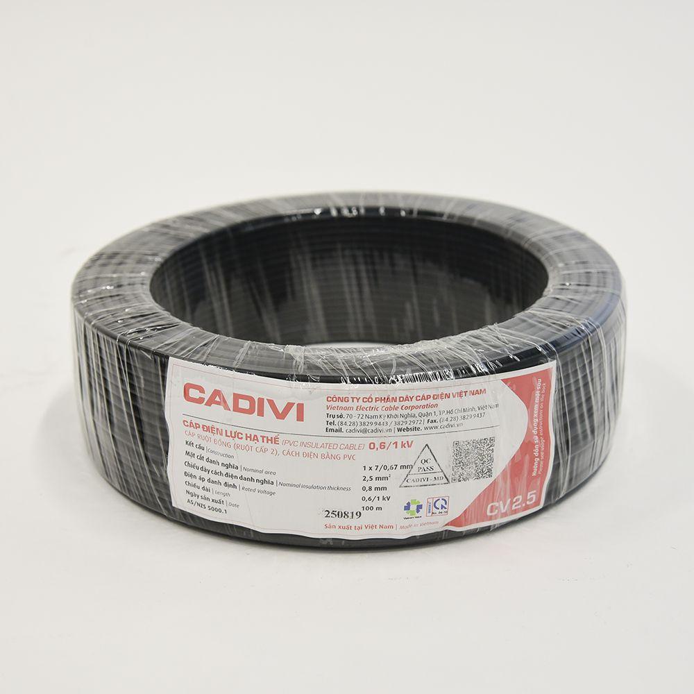 Dây cáp điện Cadivi 2.5 màu đen 100m