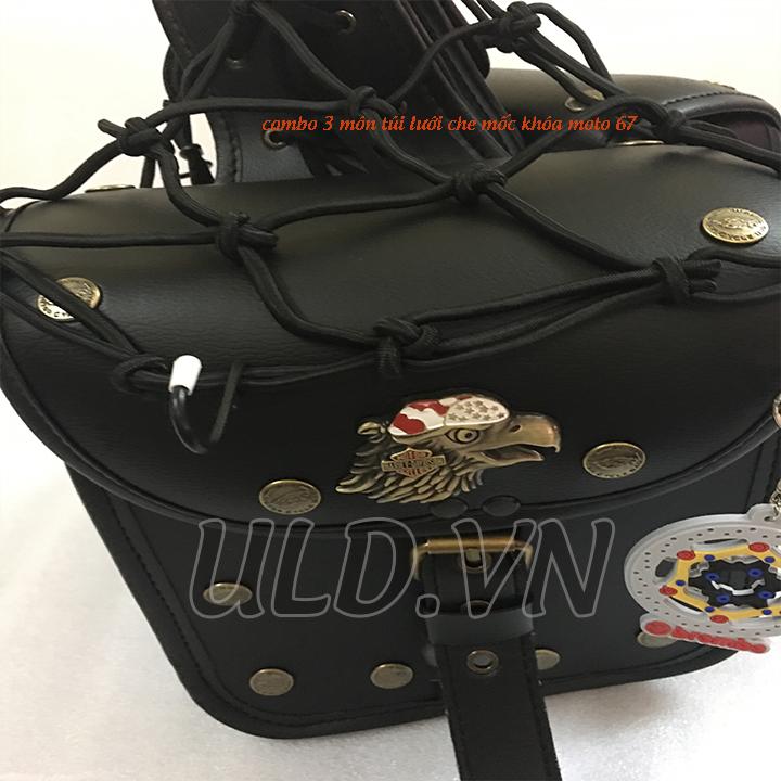 [HCM]combo 3 món túi lưới che mốc khóa xe moto |túi da xe máy