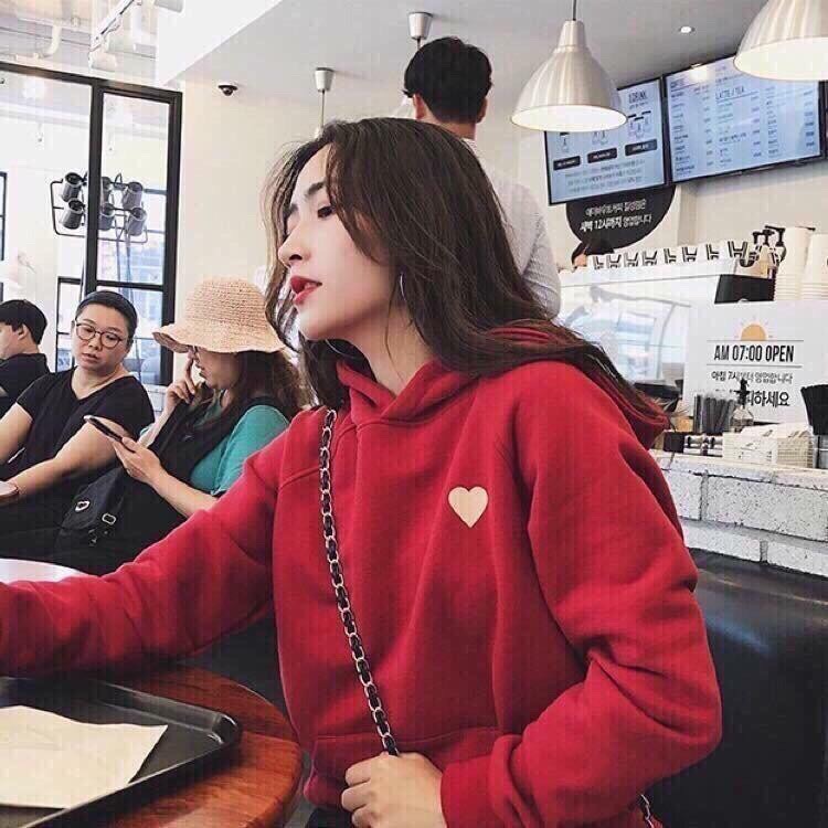 [HCM]Áo Hoodie Unisex Trái Tim Thời Trang