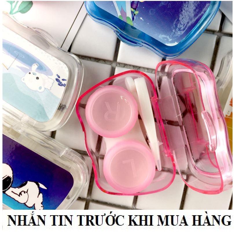 Khay gương dựng lens dựng kính áp tròng có đầy đủ kẹp gắp và dụng cụ đeo lens
