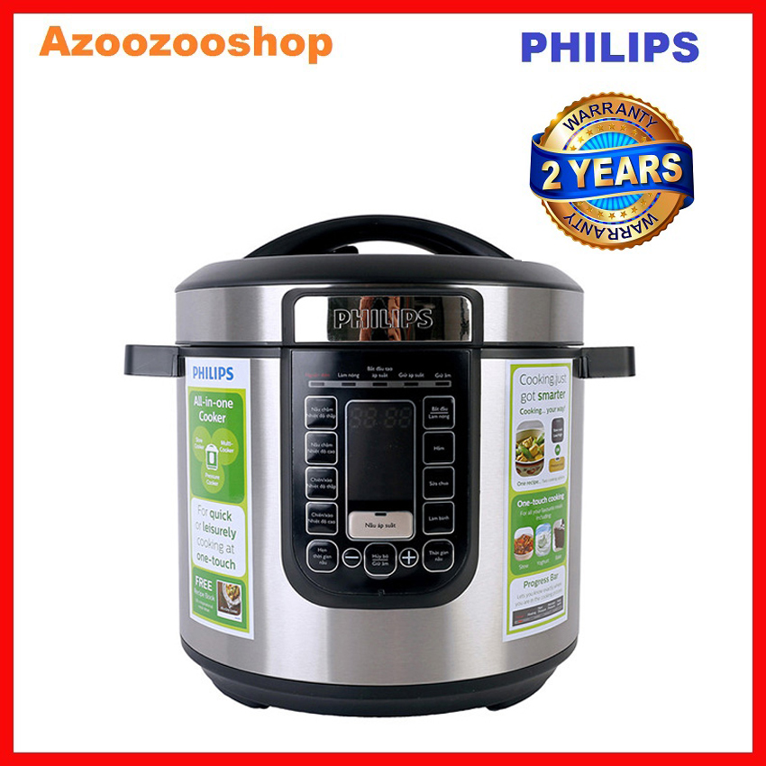 [HCM]Nồi áp suất philips HD2137 công suất 1000 W dung tích 6 lít - bảo hành chính hãng 2 năm