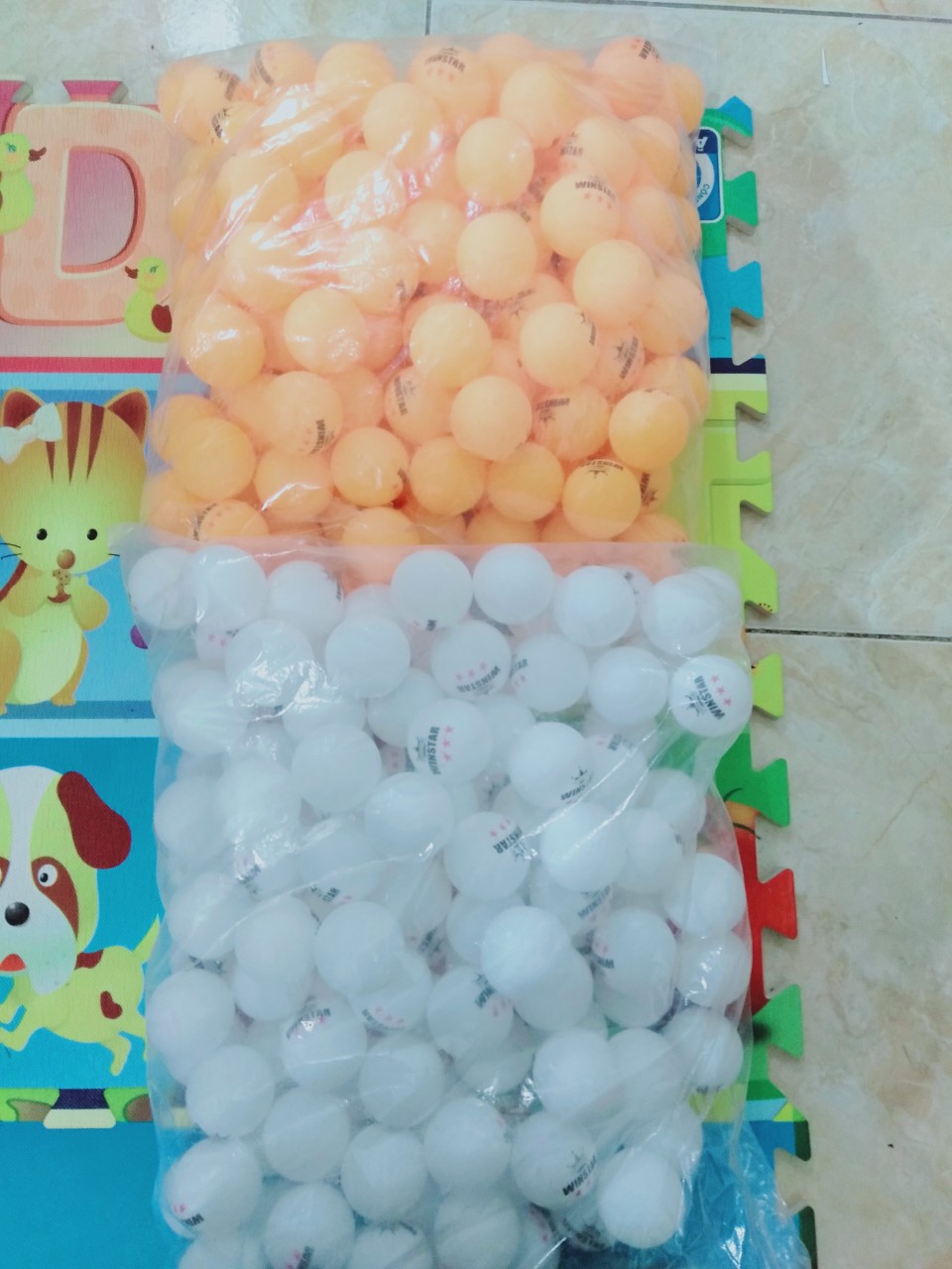 Combo 50 quả bóng bàn tập luyện Winstar (2 màu trắng và vàng)