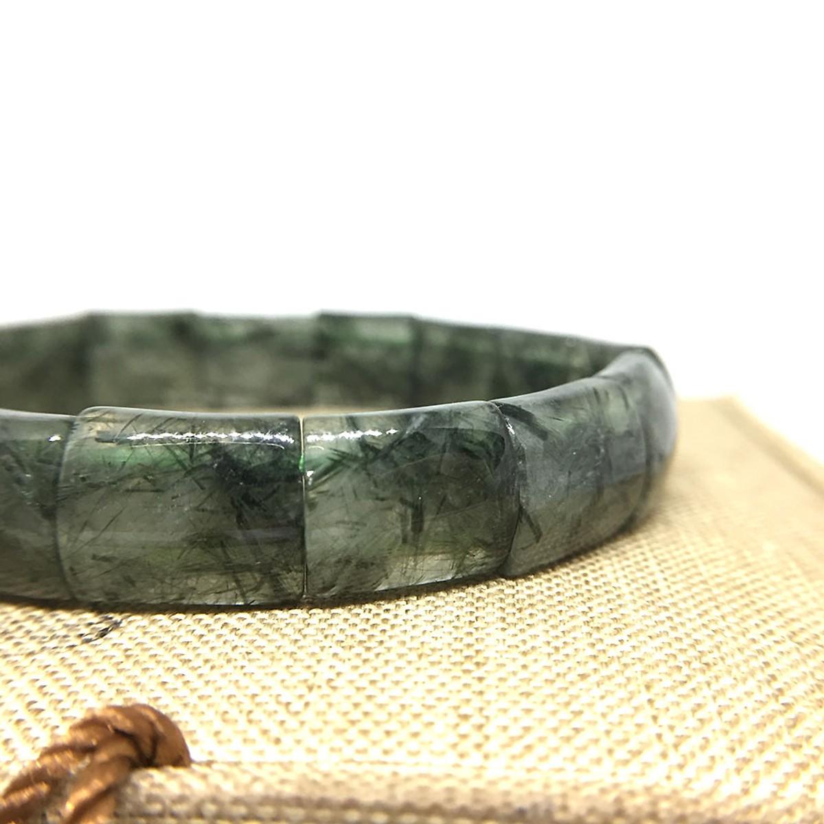 [FreeshipMAX] Vòng Thạch Anh Tóc Xanh Bảng 12x15mm