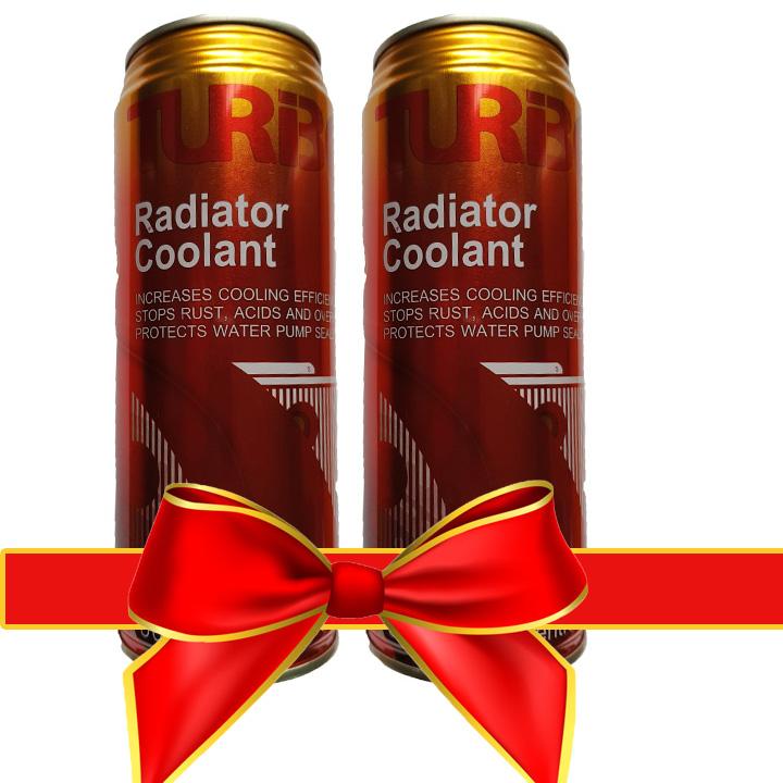Bộ 2 lon 500ml nước làm mát xe ô tô, xe máy (màu đỏ) Turbo Radiator Coolant