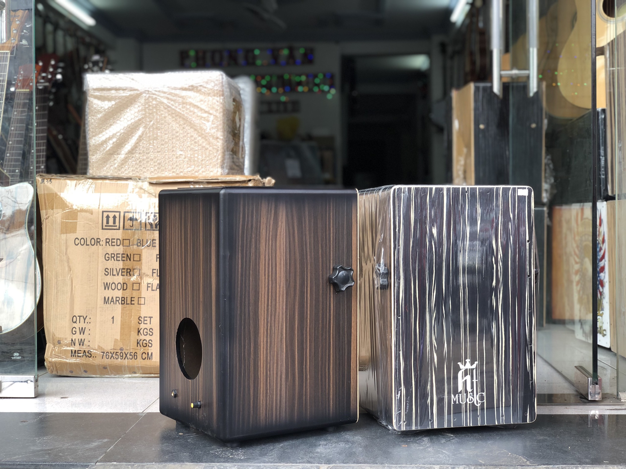 Trống cajon gỗ cẩm có EQ