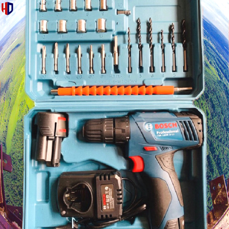(Loại Tốt) Máy Khoan Pin Bắn Vít 12V BOSCH - 2 Pin Chuẩn - Full Phụ Kiện 24 Chi Tiết - 100% Lõi Đồng