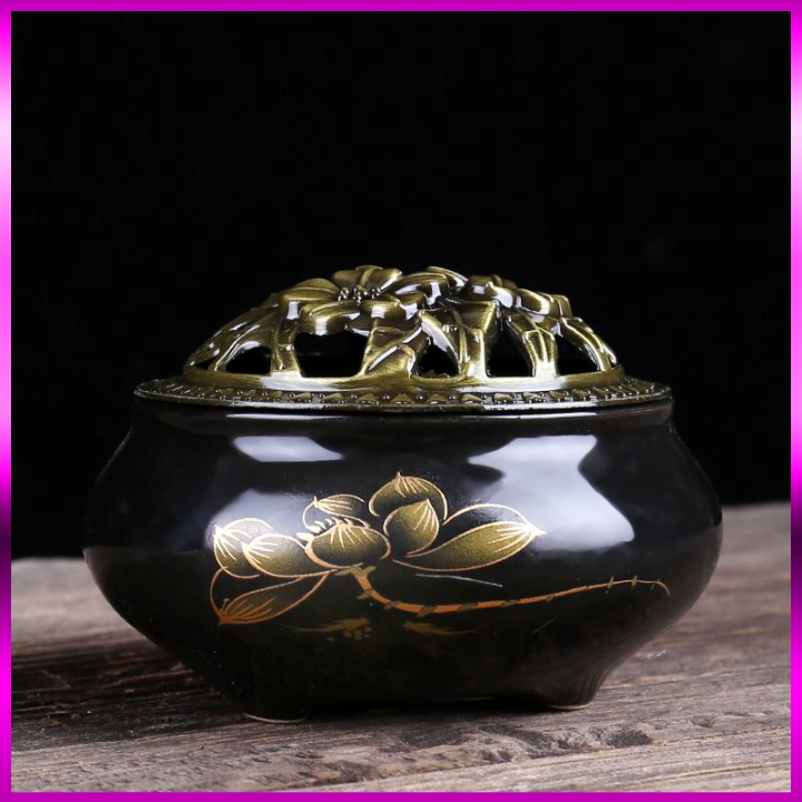 Lư xông trầm, Lư đốt trầm gốm sứ cao cấp - Giao màu ngẫu nhiên