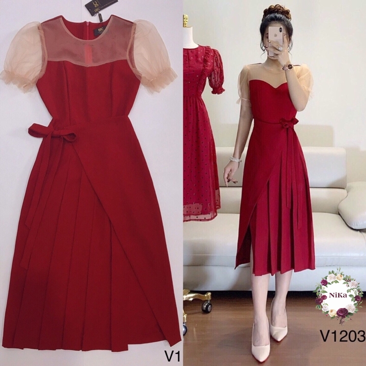 [HCM]ĐẦM ĐỎ DỰ TIỆC SIÊU SANG ĐỦ SIZE SMLXLXXL - VV1203
